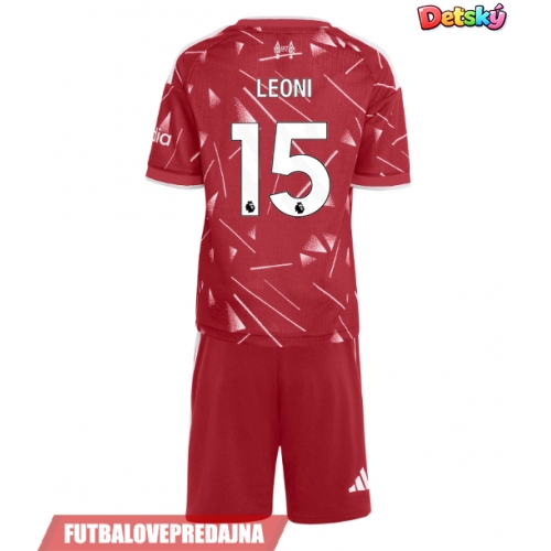 Lacne Dětský Futbalové dres Liverpool Giovanni Leoni #15 2026-27 Krátky Rukáv - Domáci (+ trenírky)